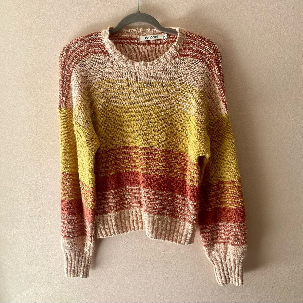 RIP CURL DRIFTER LONG SLEEVE CREW NECK SWEATER BEACHY COMFY SIZE SMALL BOHO - Picture 2 of 6